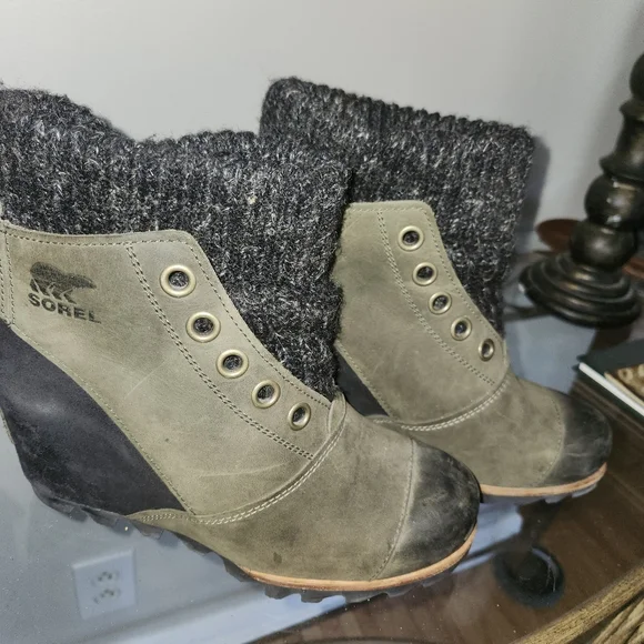 Sorel Shoes Sorel Womens Olive And Black Winter Sweater Boots